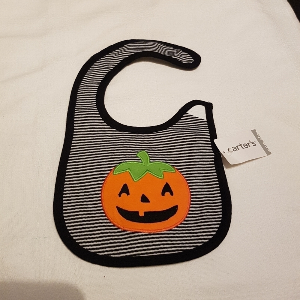 Carter's Halloween baby bib reversible, NEW
